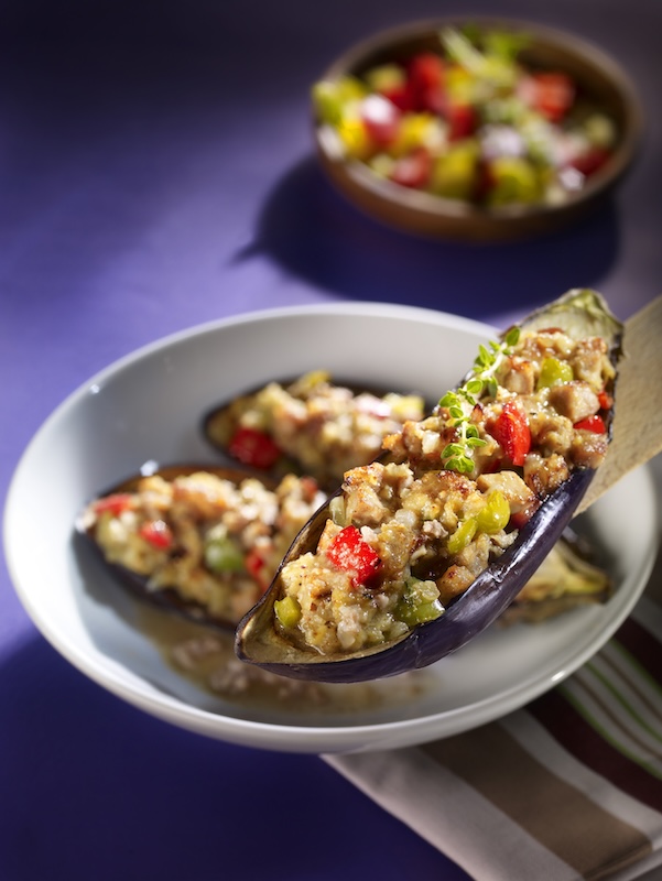 recette de Aubergines farcies au veau Bio