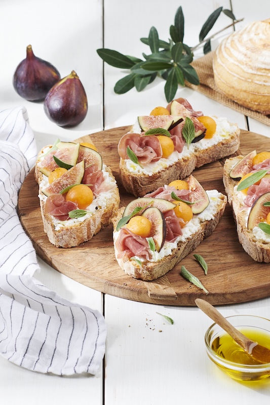 recette de Bruschettas aux figues jambon cru