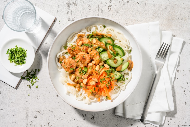 recette de Salad bowl de crevettes satay