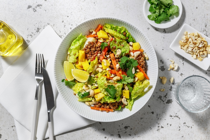 recette de Salade fraîche de lentilles et mangue