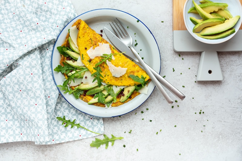 recette de Omelette à l’avocat et au Parmesan