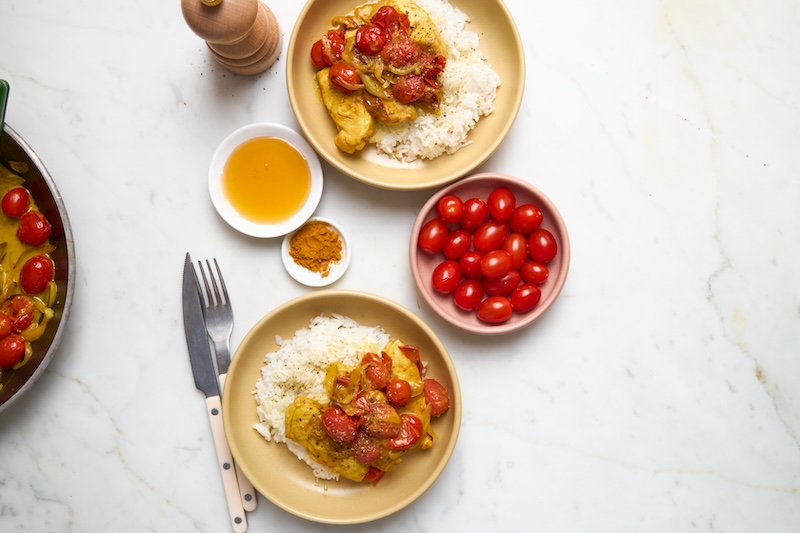 recette de Sauté de dinde au miel curry