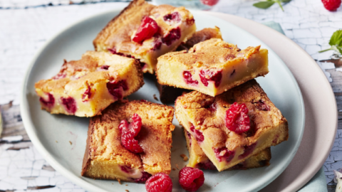 Brownie framboises chocolat blanc