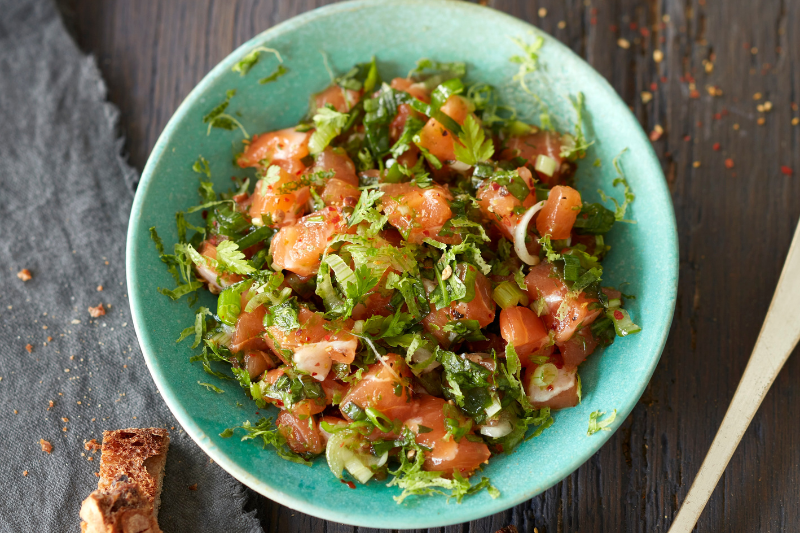 Ceviche vert de saumon écossais