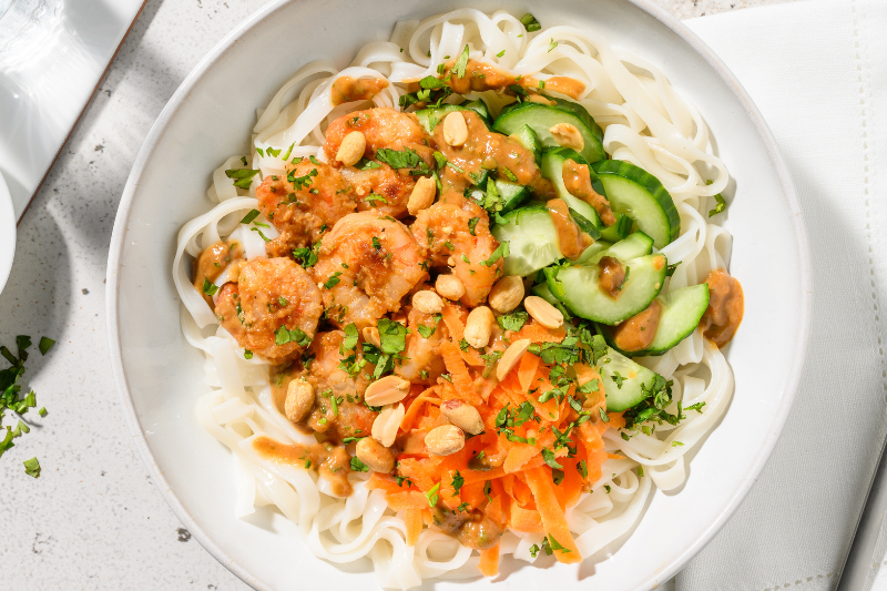 Salad bowl de crevettes satay