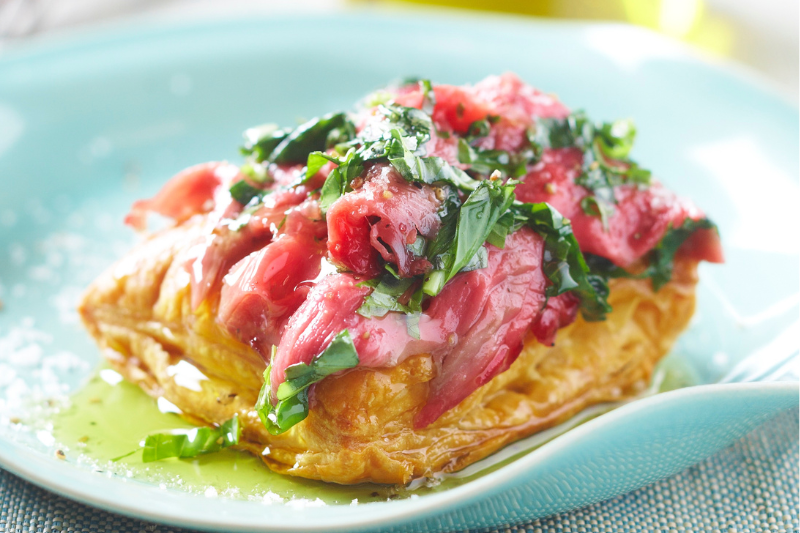 Croustillants au carpaccio de boeuf