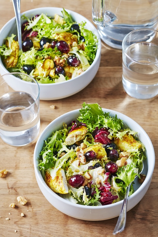 recette de Salade de poulet épicé aux raisins