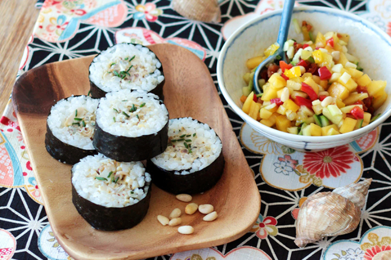 Makis de bulots sauce vierge