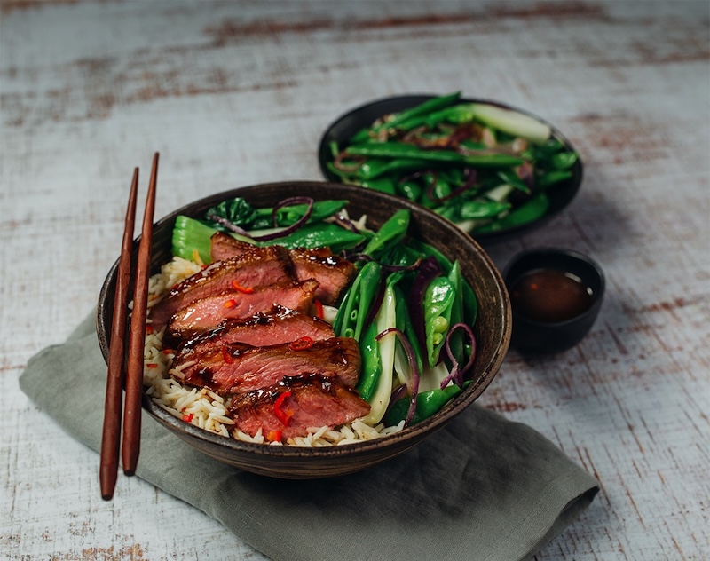 recette de Sauté d’agneau au miso et riz