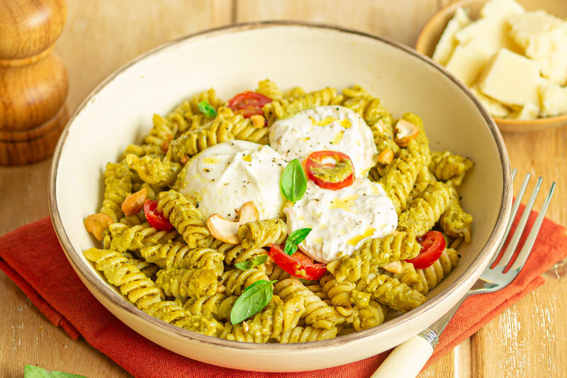 Salade de fusilli au pesto vert