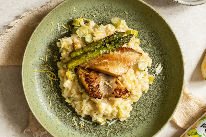 Risotto d’asperges et filets de tilapia