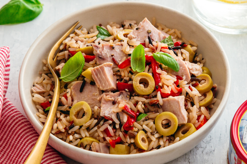 Salade de riz trois couleurs