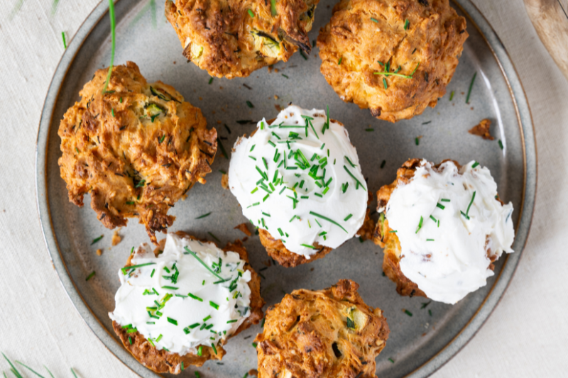 Scones aux courgettes emmental et ciboulette