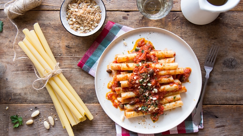 recette de Ziti méditerranéens aux anchois