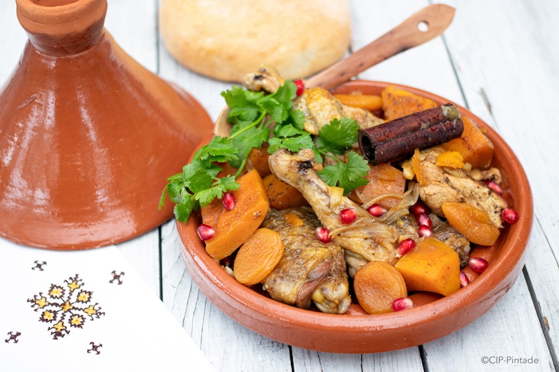 recette de Tajine de pintade aux abricots secs