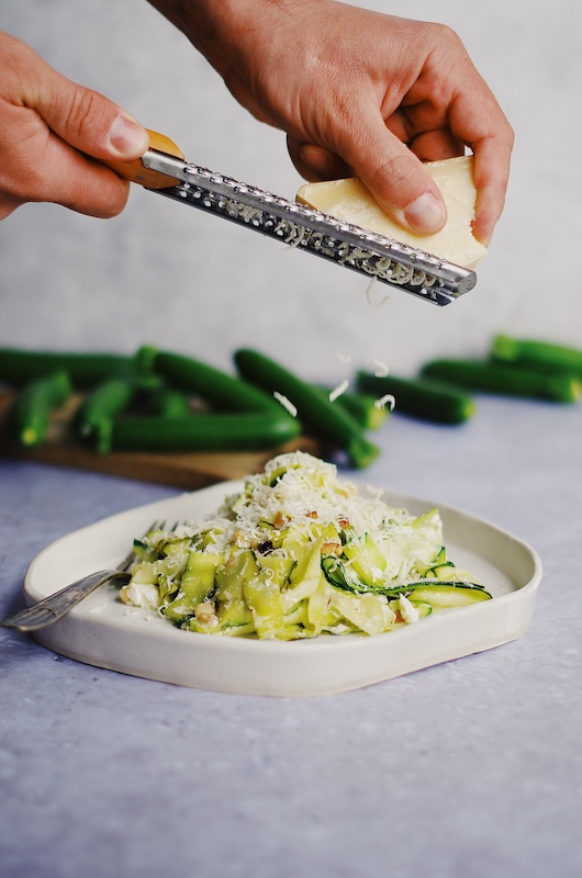 recette de Tagliatelles de courgettes au chèvre frais