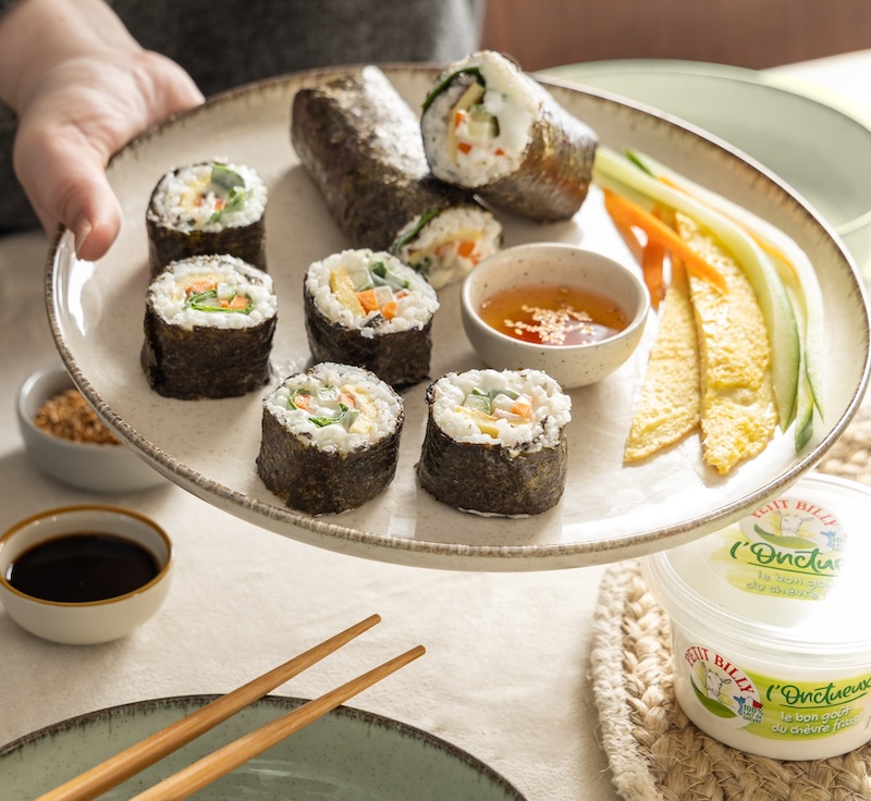 recette de Kimbap coréen au chèvre