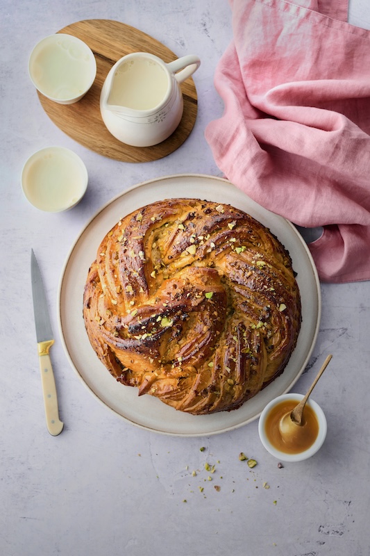 recette de Babka au miel et à la pistache