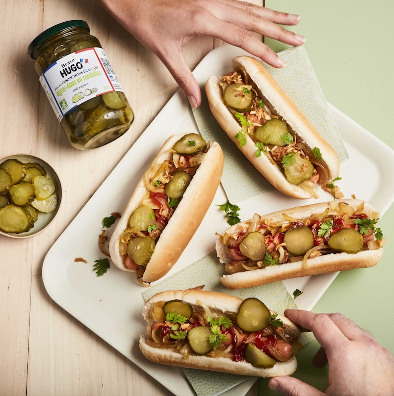 recette de Hot-dogs aux rondelles de cornichons