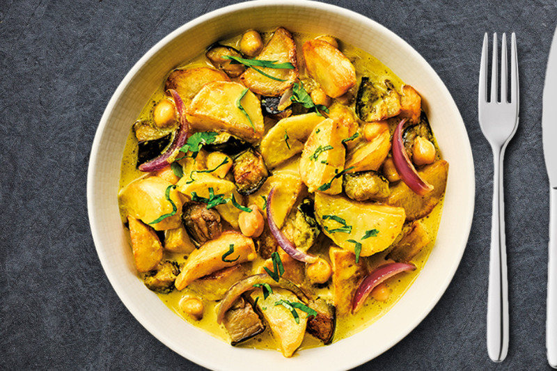 Curry de pommes de terre et d’aubergine