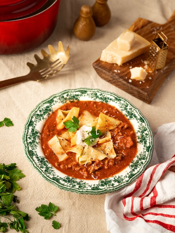 recette de Soupe de lasagnes au Parmesan