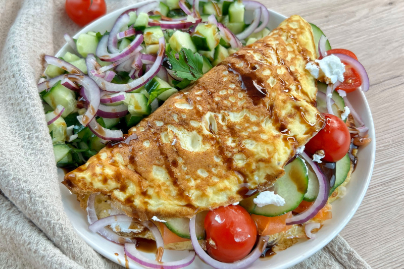 Omelette wrap au saumon