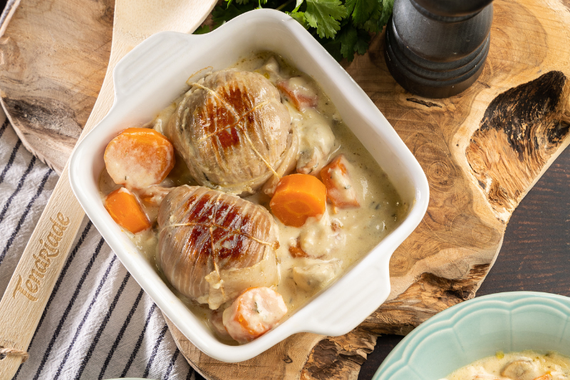 Paupiettes de veau à la sauce crémeuse