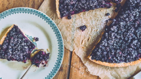 Tarte sablée aux myrtilles sauvages