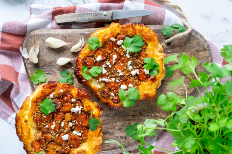 Tatin de carottes à la feta et à la coriandre