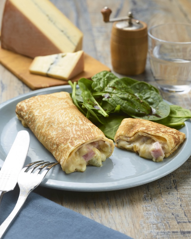 recette de Crêpes fourrées de jambon et de Morbier