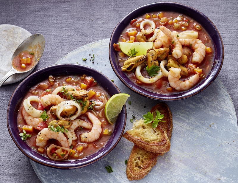 recette de Soupe méditerranéenne aux fruits de mer