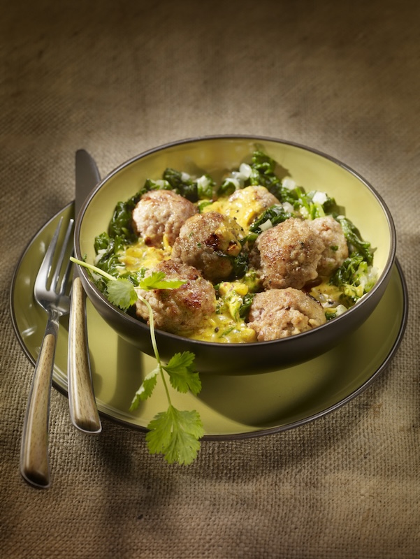 recette de Bouchées de veau au curry et aux épinards