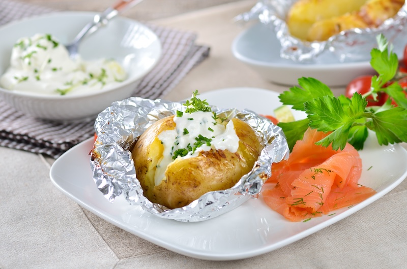 recette de Pommes de terre en papillote et crème