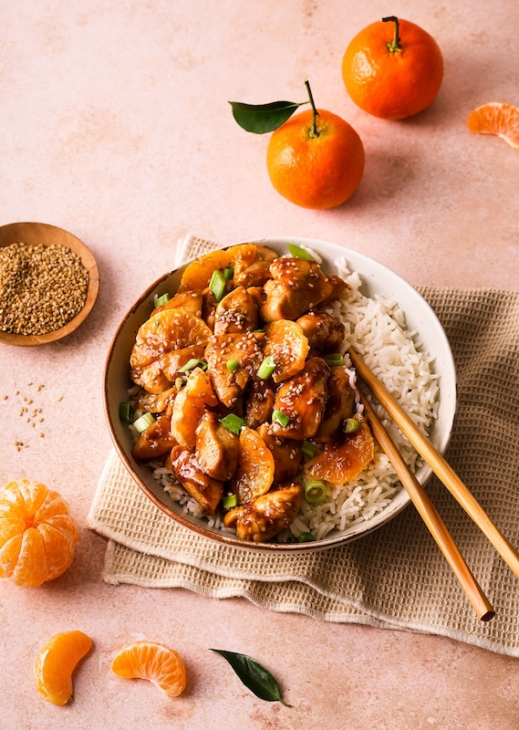 recette de Poulet caramélisé à la clémentine de Corse