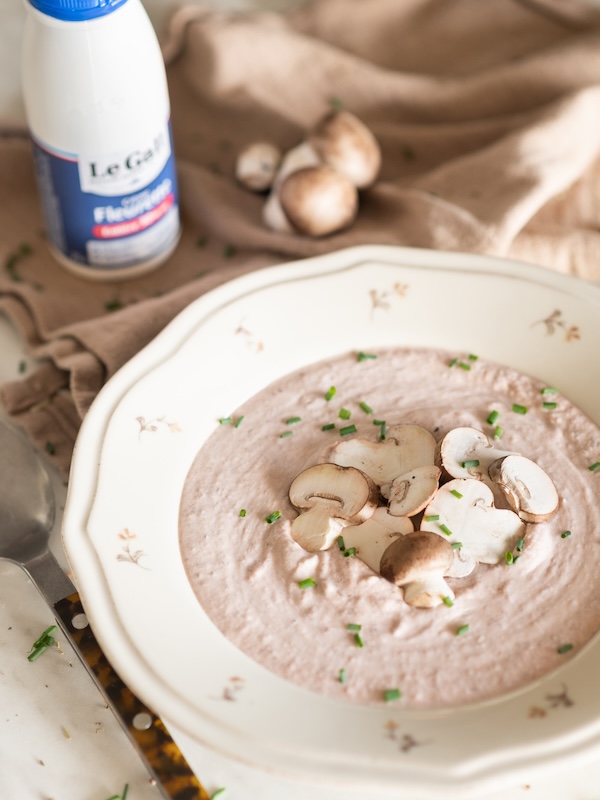 recette de Soupe crémeuse aux champignons et à l’estragon