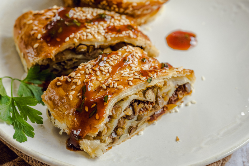 Feuilleté de lentilles et tomates séchées