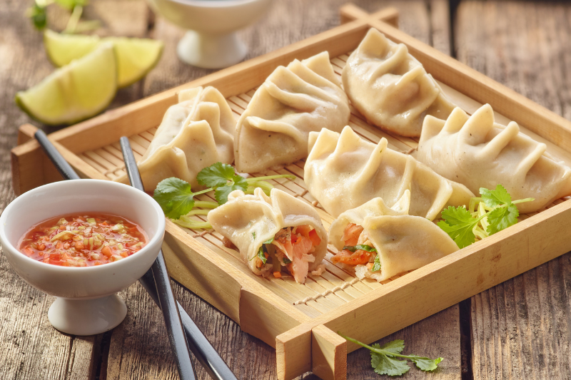 Gyozas de saumon 3 poivres