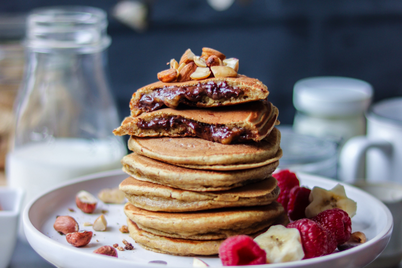 Pancakes fourrés au chocolat