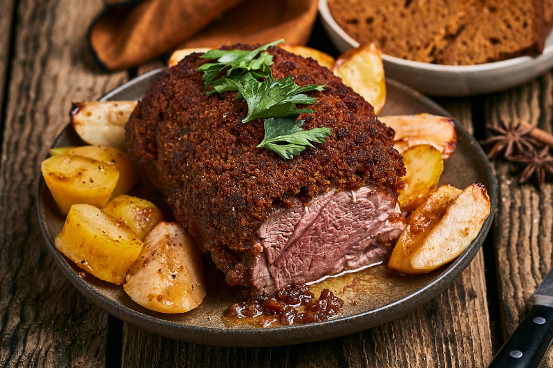 Agneau en croûte de pain d’épices