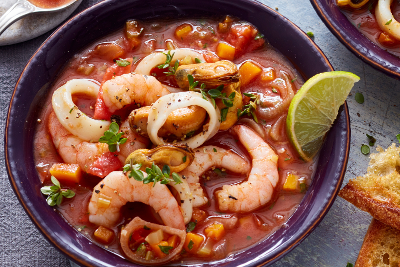 Soupe méditerranéenne aux fruits de mer