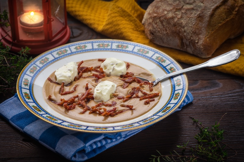 recette de Potage de marron à la julienne de Morteau