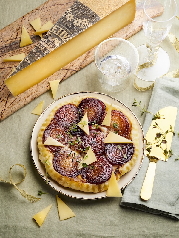 recette de Tatin d’oignons rouges à L’Etivaz