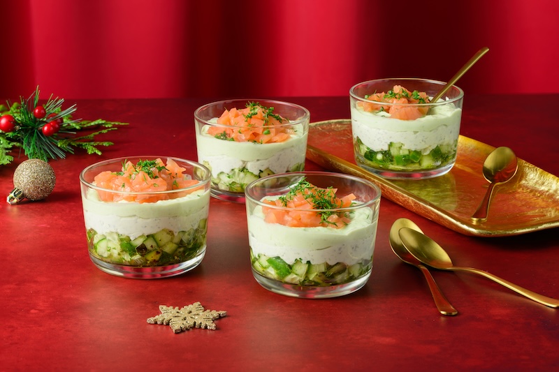 recette de Verrines de saumon fumé avocat
