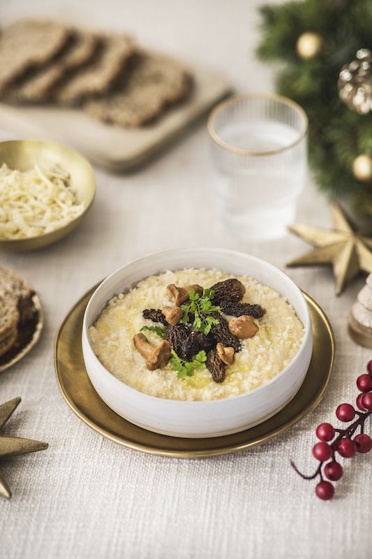 recette de Polenta crémeuse aux champignons et fromage