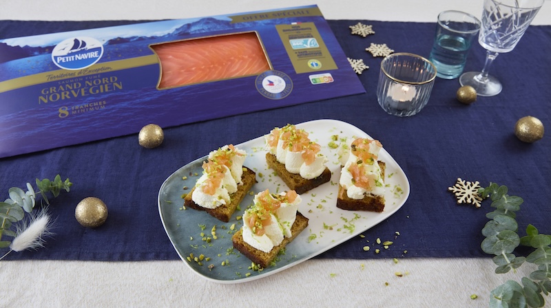recette de Toasts au saumon et pain d’épices