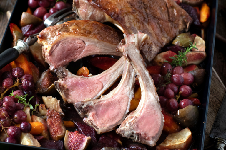 Carré d’agneau rôti aux figues