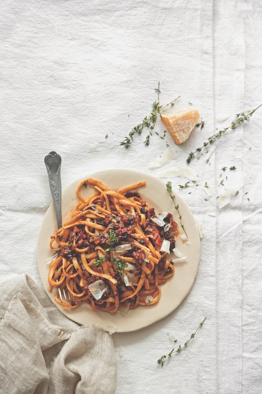 recette de Linguine à la bolognaise de champignons