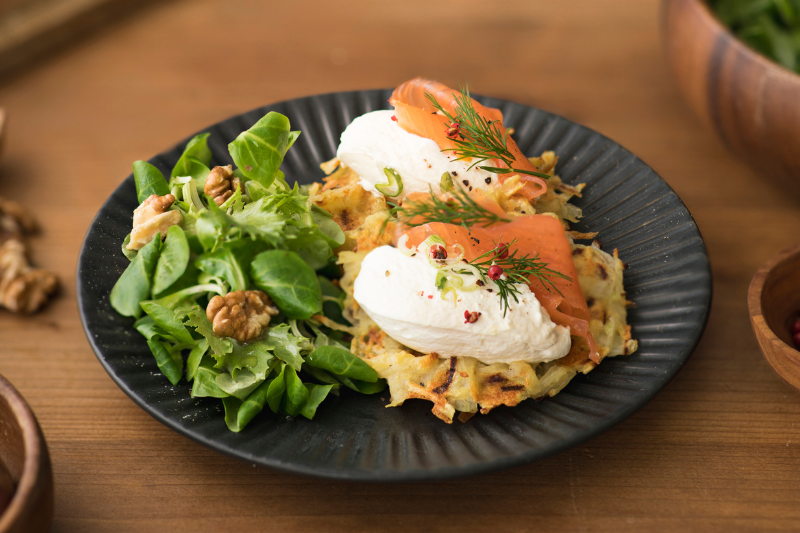 Gaufres rösti à la chantilly au Vin