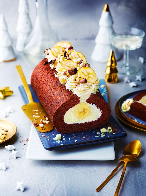 recette de Bûche à la banane chocolat et coco