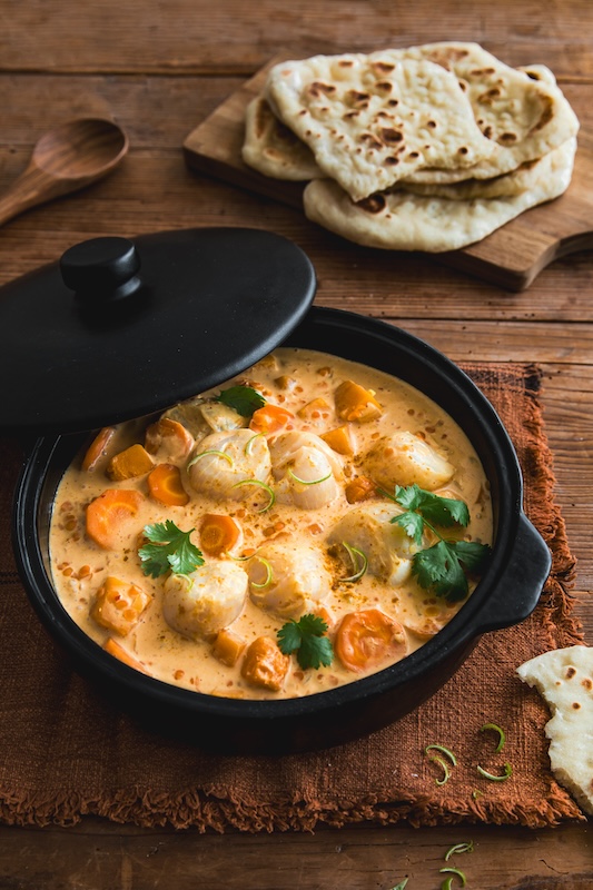 recette de Curry de Saint-Jacques à la crème de coco